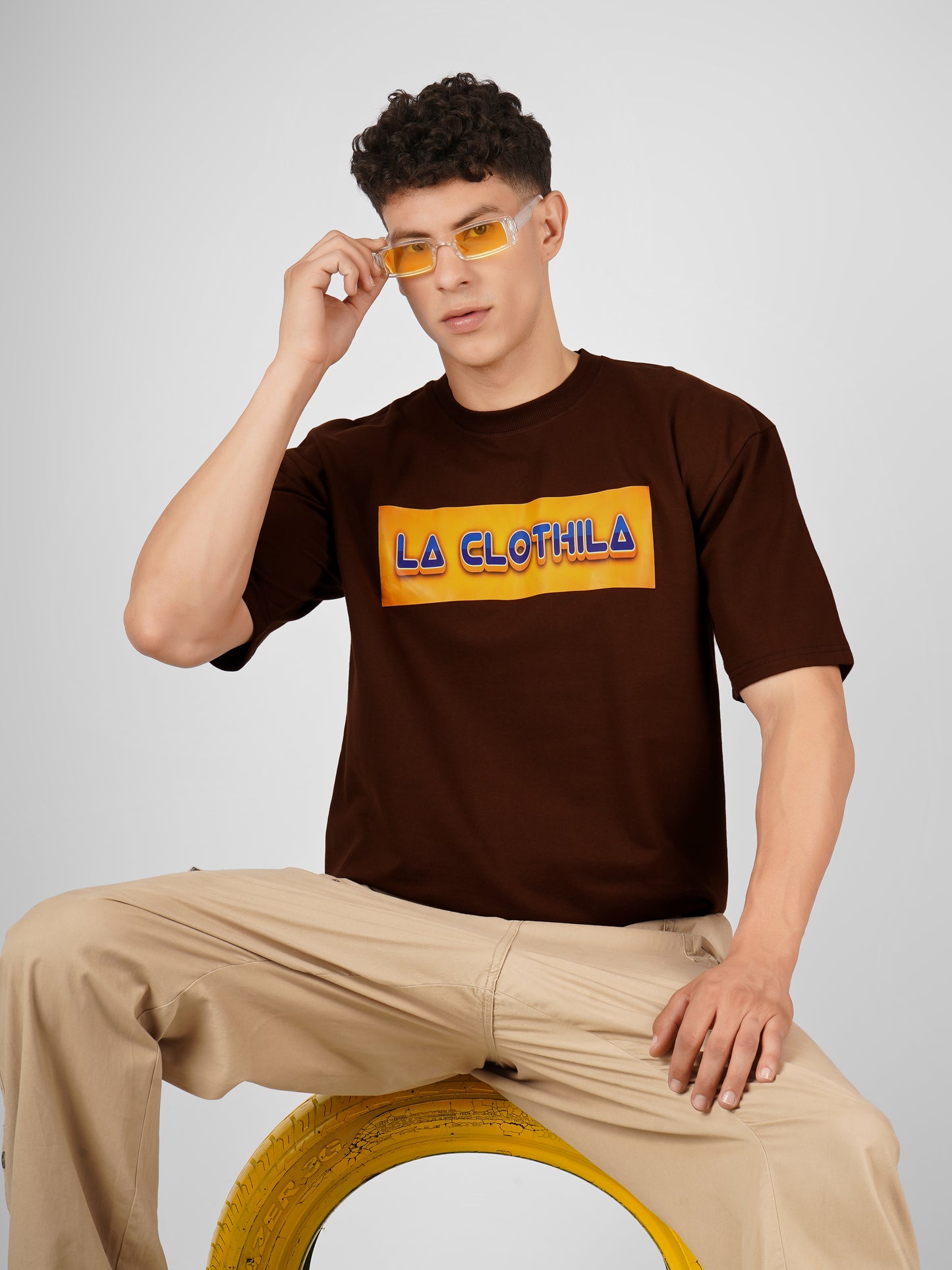 Brown Oversized Tee For Men