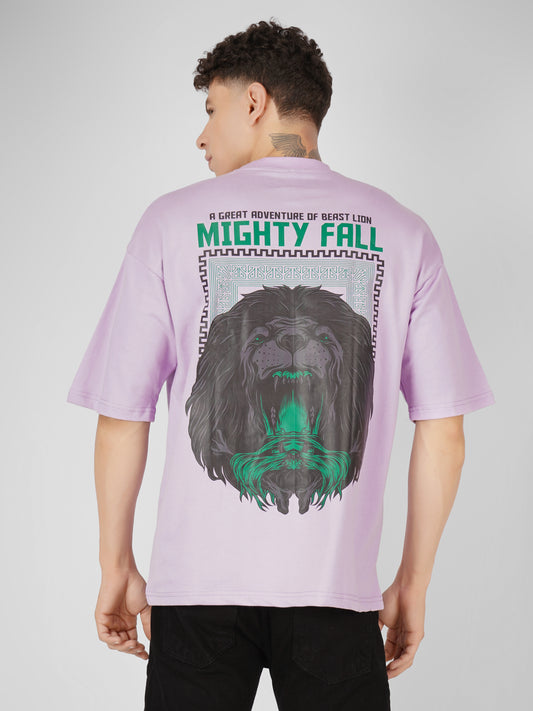 Purple Oversized Tee For Men