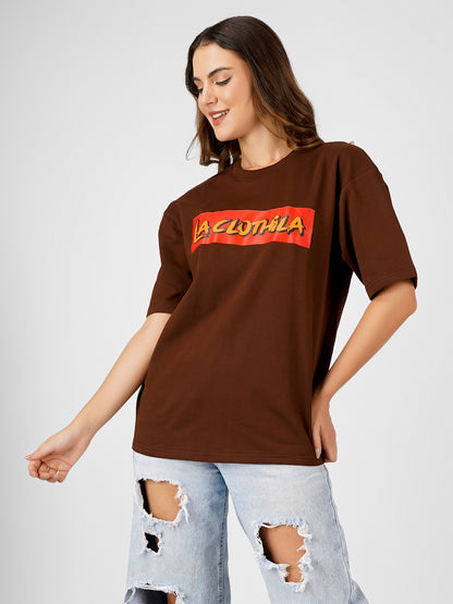 Brown Oversized Tee For Women