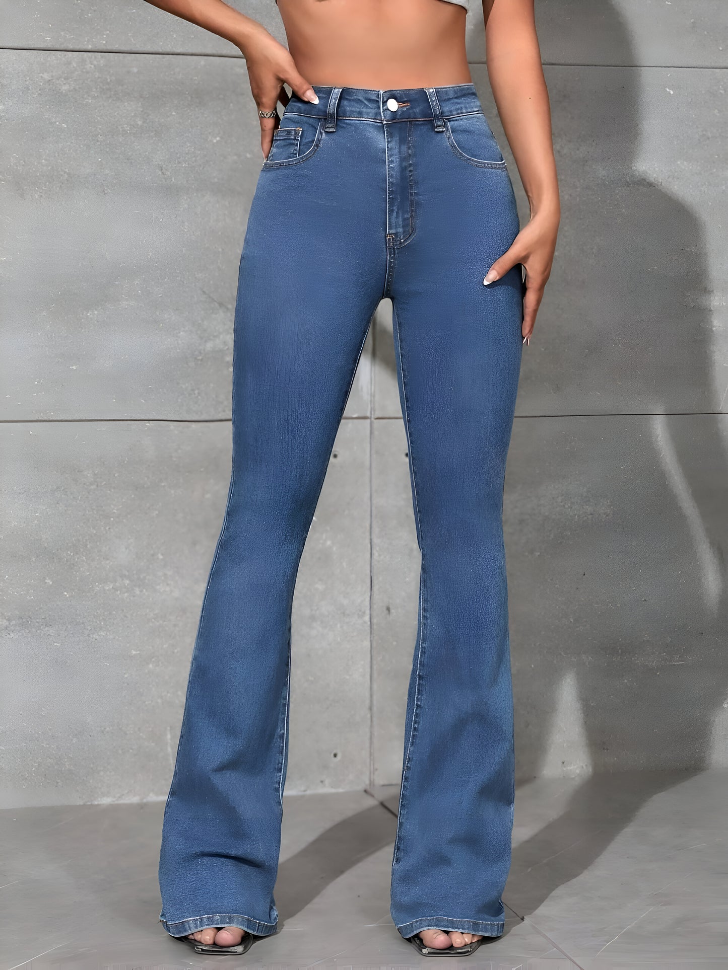 Bell Bottom Comfort Bootcut Light Blue Jeans For Women